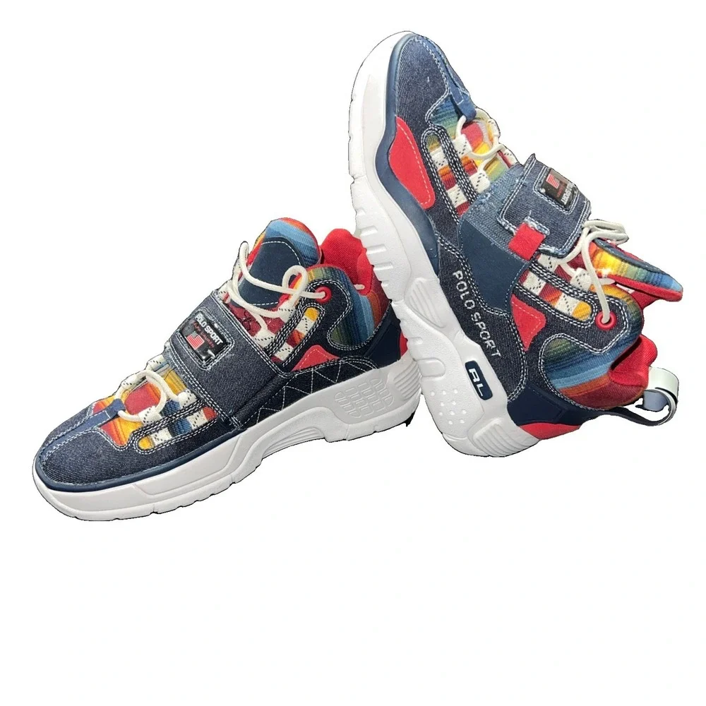 25N30/ POLO RALPH LAUREN PS100 HIGH TOP TRAINERS Size 9